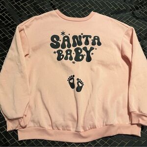 Maternity Pink Santa Baby Sweatshirt